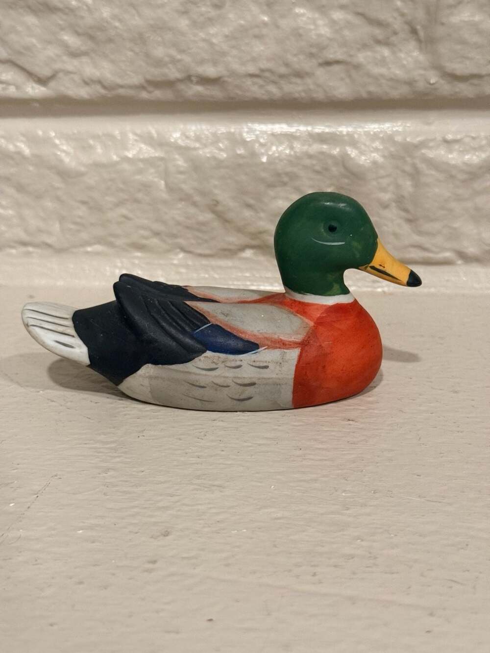 Vintage Hand-Painted Ceramic Mallard Duck Figurine